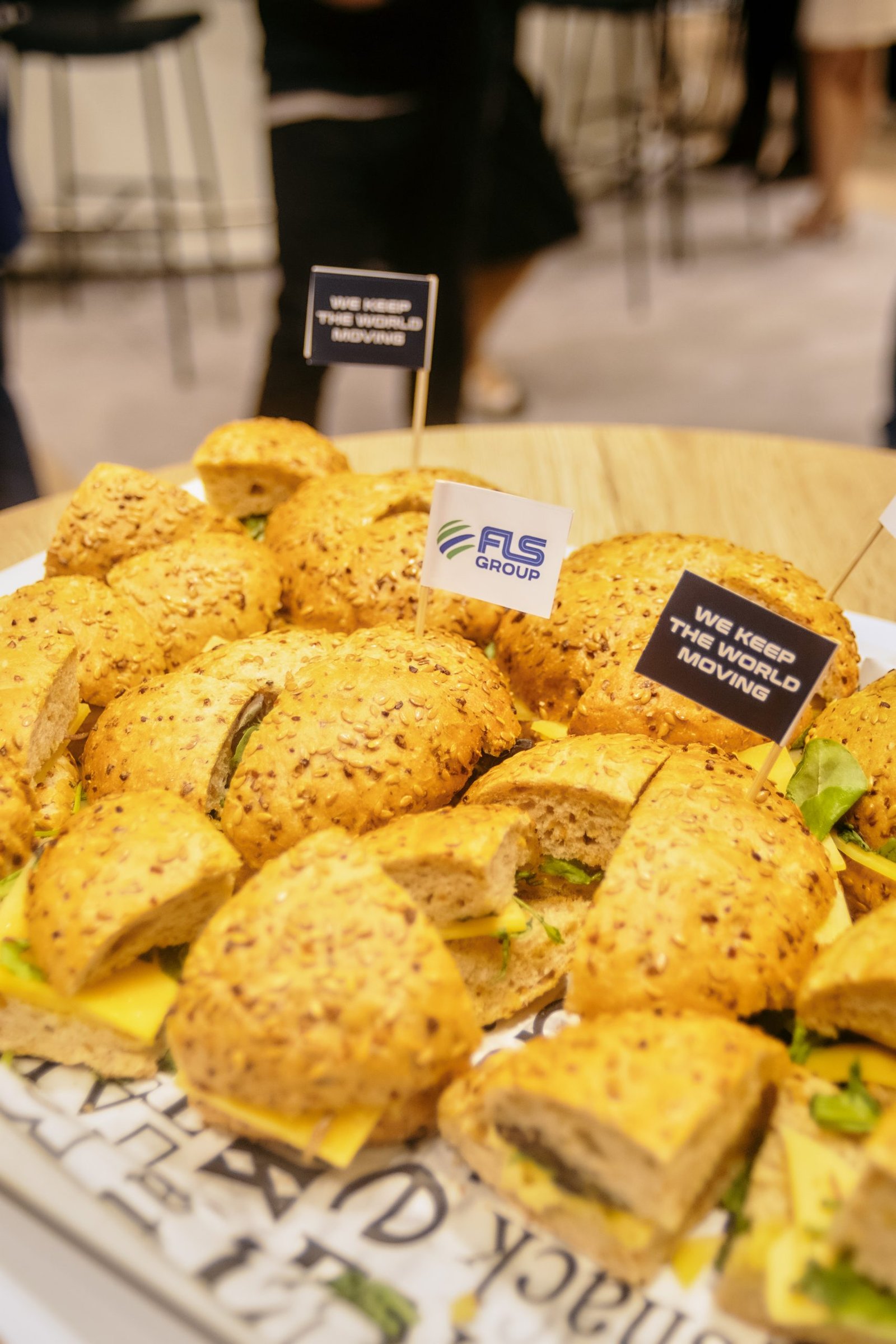 FLS Group branded food display at Breakbulk Europe