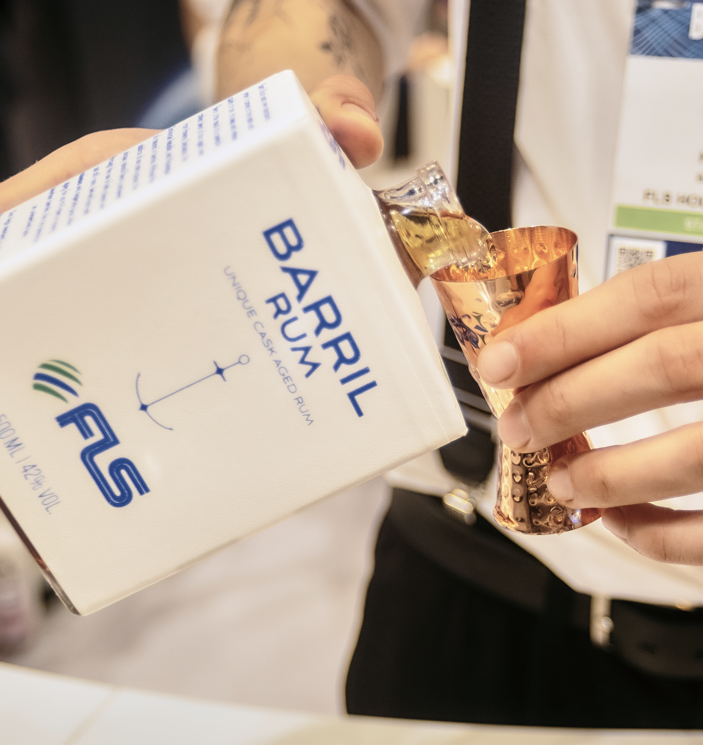 Breakbulk Europe visitor holding an FLS Group campaign gift